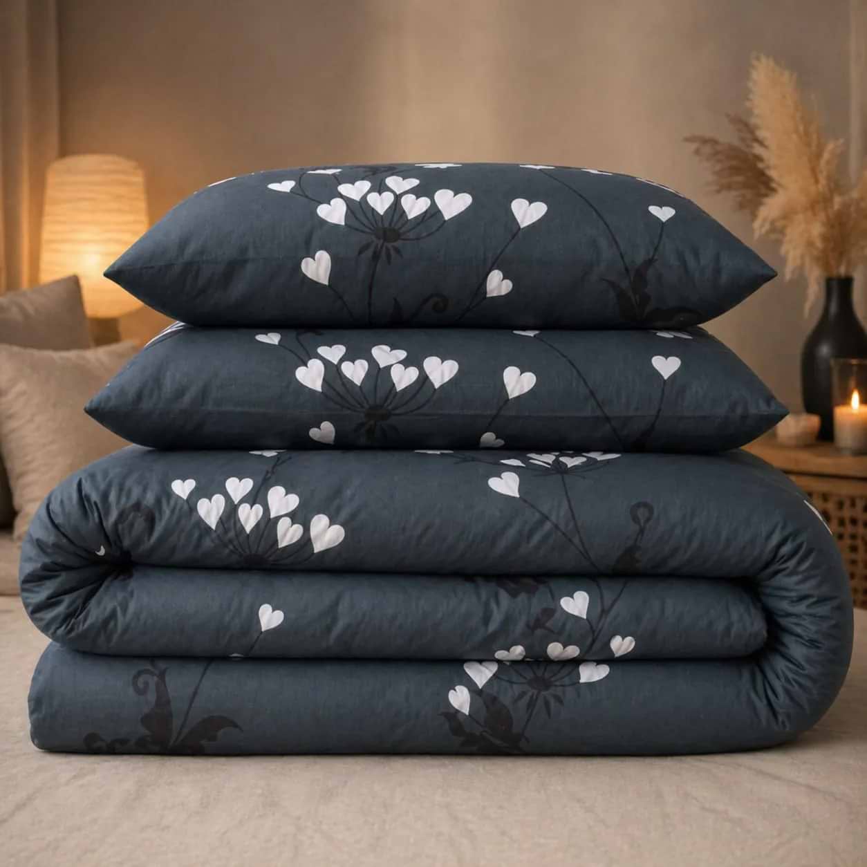 Комплект постільної білизни MirSon Ranforce Elite 17-0961 Dark Hearts 220х240 (2200013258193)